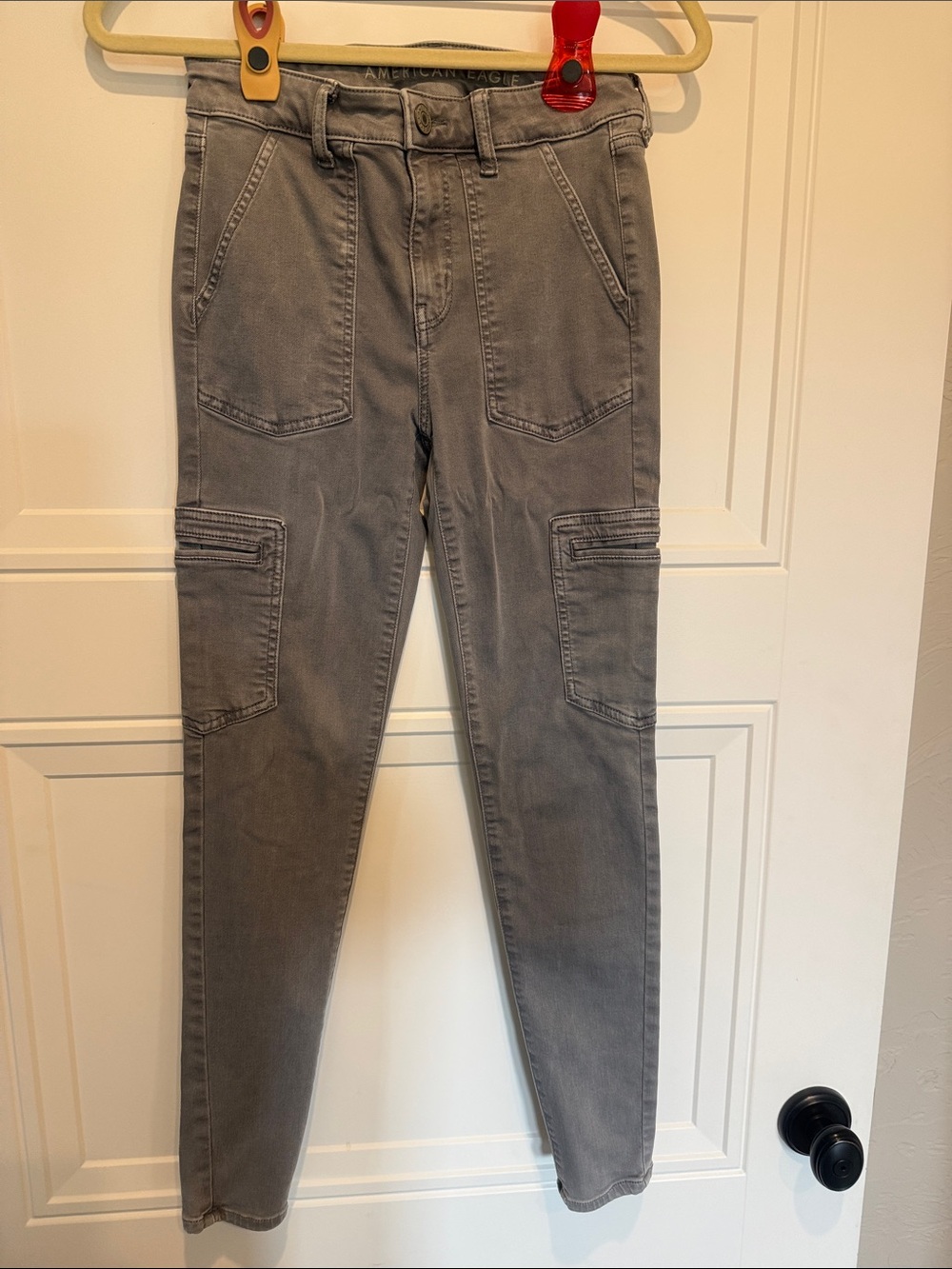 American Eagle Outfitters Gray Skinny Cargo Jeans